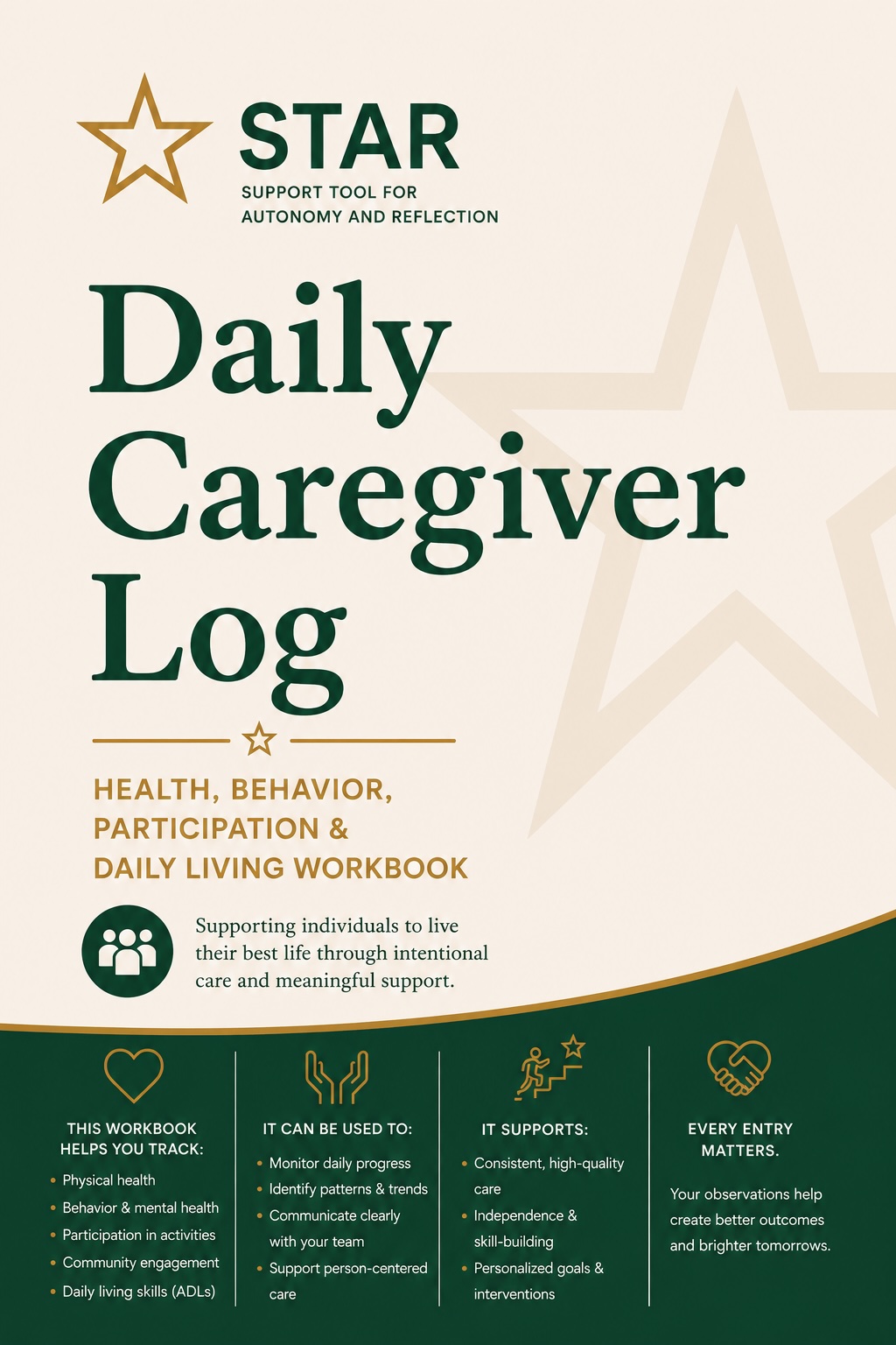STAR Daily Caregiver Log cover